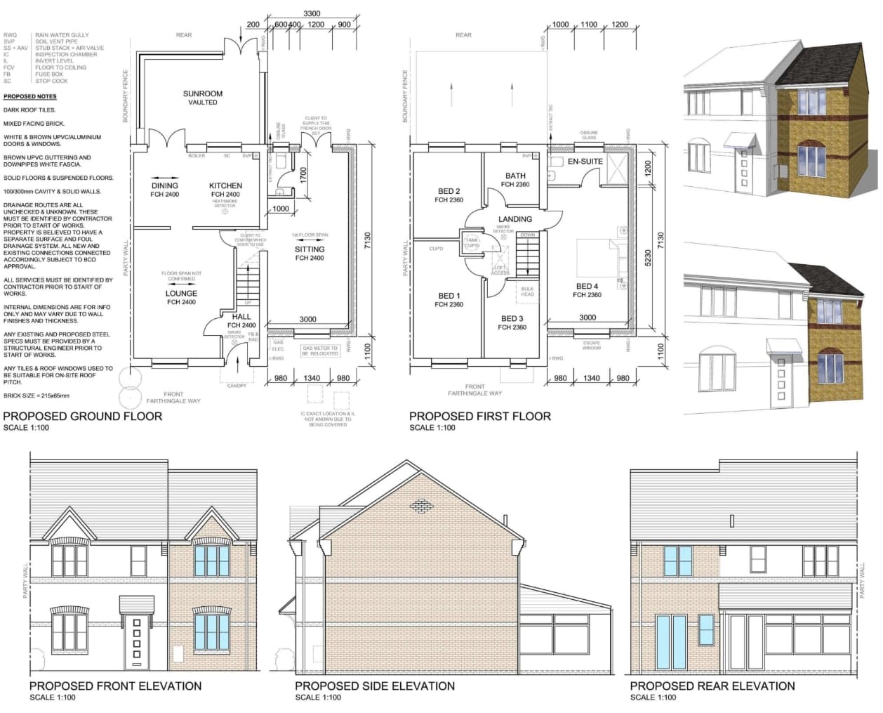 Example of architectural drawings for a Lambeth extension