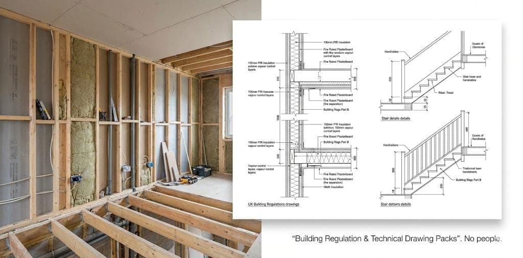 Technical architectural drawing packs across London by WEDRAWPLANS